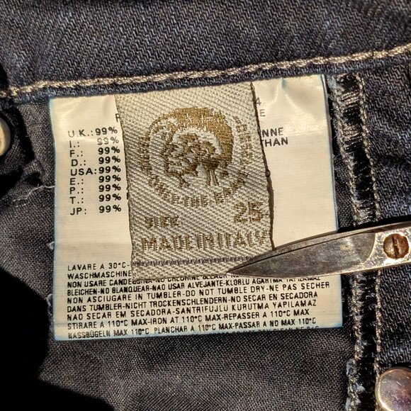 Diesel Doozy Stretch Dark Wash Jeasn Size 25 - Picture 5 of 5